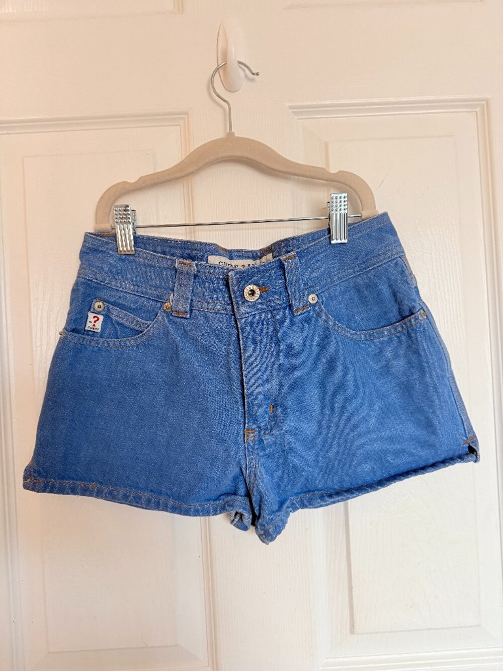 GUESS Jeans High Waisted Denim Shorts Size 26 Blue